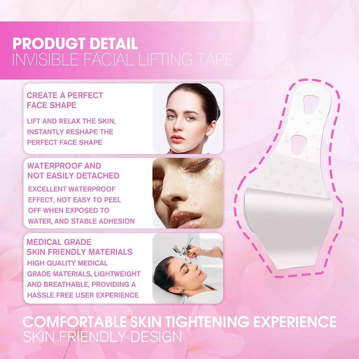 Face Lift tape Invisible,120pcs Facelift Tape, Instant Face Tape Strings for Lifting Sagging Skin,Faces Tapes Lifting Invisible for Eyes and Brows,Face and Neck Cosmetic Tapes for Makeup (White)