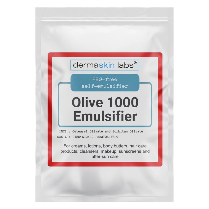 Olive 1000 Emulsifier, Cetearyl Olivate, Sorbitan Olivate 1000 Plant-Based Emulsifier Wax ECOCERT COSMOS Validated PEG-free self-emulsifying for DIY Skincare, Haircare Applications (4 oz)