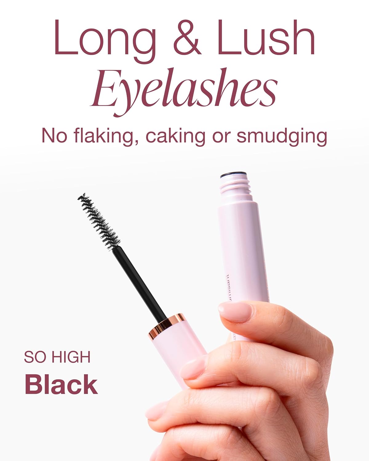 Mineral Fusion So High Mascara - Lengthening Formula for Long, Lush Lashes | Hypoallergenic, Black, No Smudge