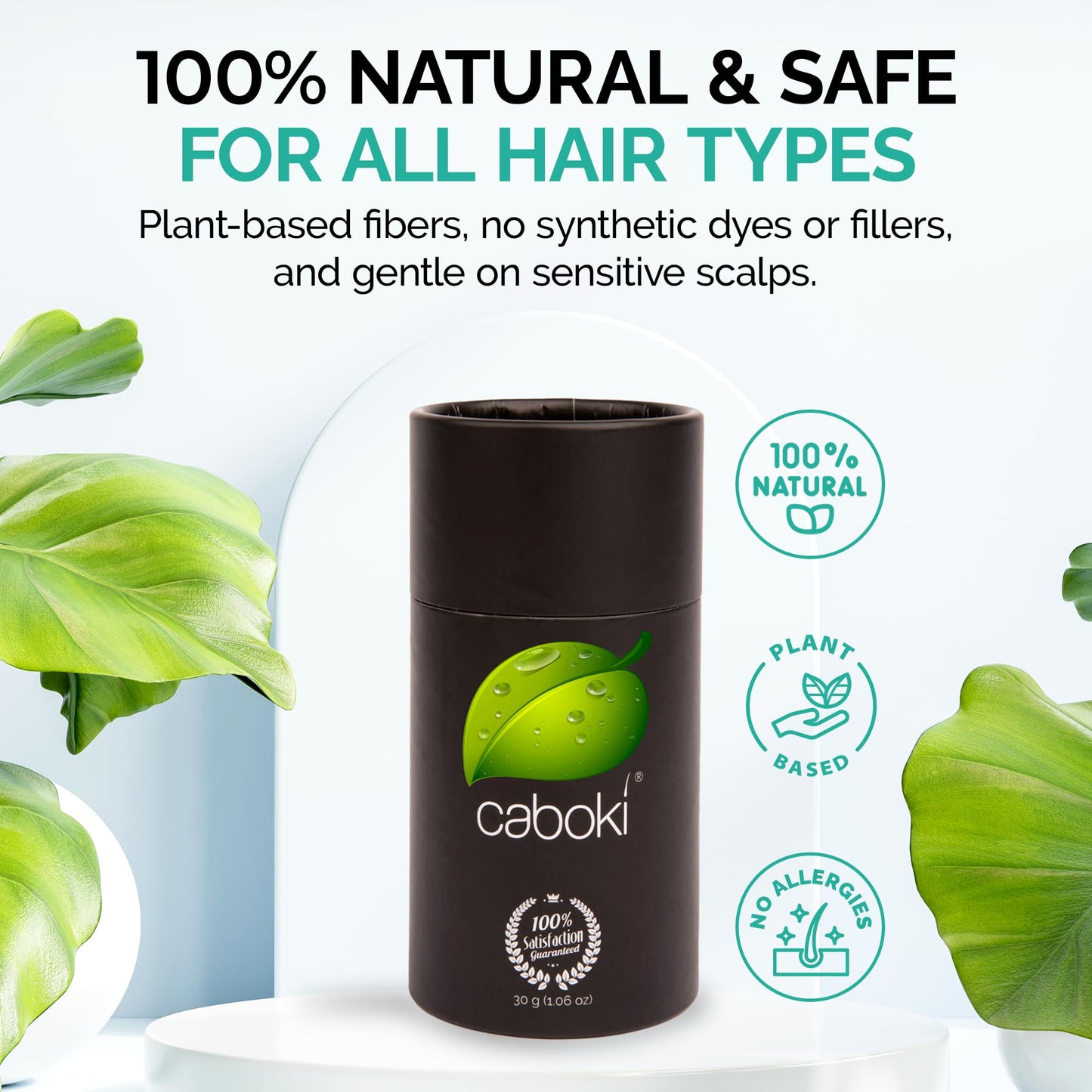 Caboki Hair Fibers for Thinning Hair – Natural Plant-Based Hair Powder for Men & Women – Instantly Thicker Fuller Looking Hair – Clean Ingredients – 30g, 90-Day Supply, Light Brown
