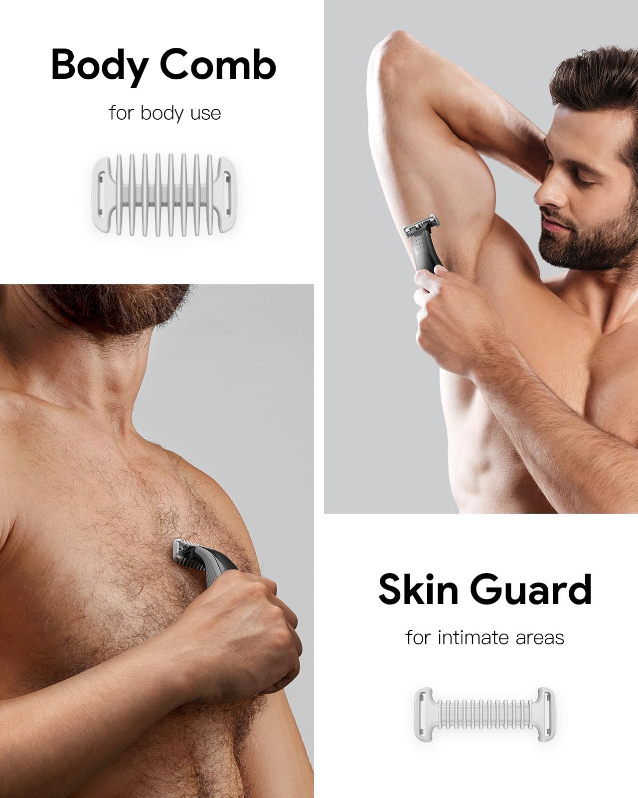 Guide Guards with Stand—1/2/3/5mm, Skin & Body Combs Replacement Fit for O Blade QP2724, QP2834, QP25XX, QP26XX, QP65XX, QP66XX Pro Series, Premium Guards with a Reliable Base (6PC+Stand)