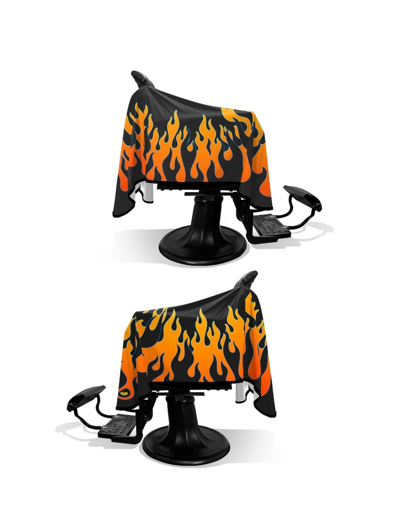 Illuzien Vintage Flames PRO Barber Cape, Hair Cut Cape, Water-Resistant Barber Accessories, Professional (SNAP)