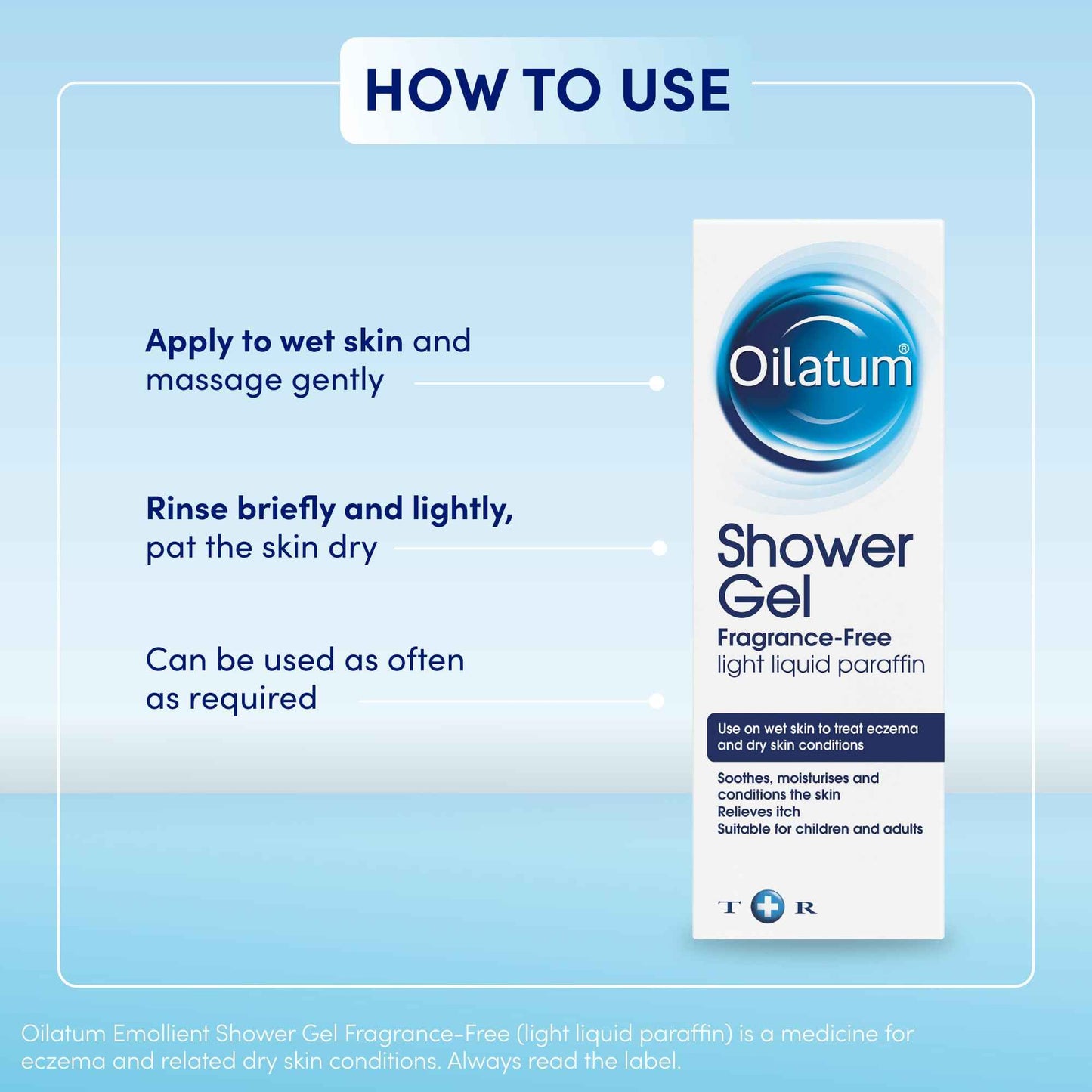 Oilatum Shower Gel Fragrance Free to Treat Dry Skin & Eczema 150ml
