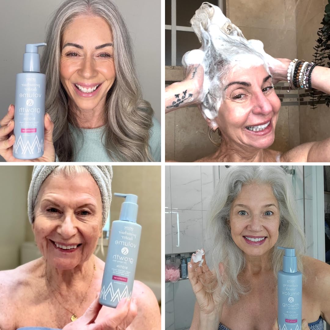 PrimeHair Luster Conditioner for Mature Women - Biotin-Enriched, Sulfate-Free | Ideal for Dry, Thinning Hair