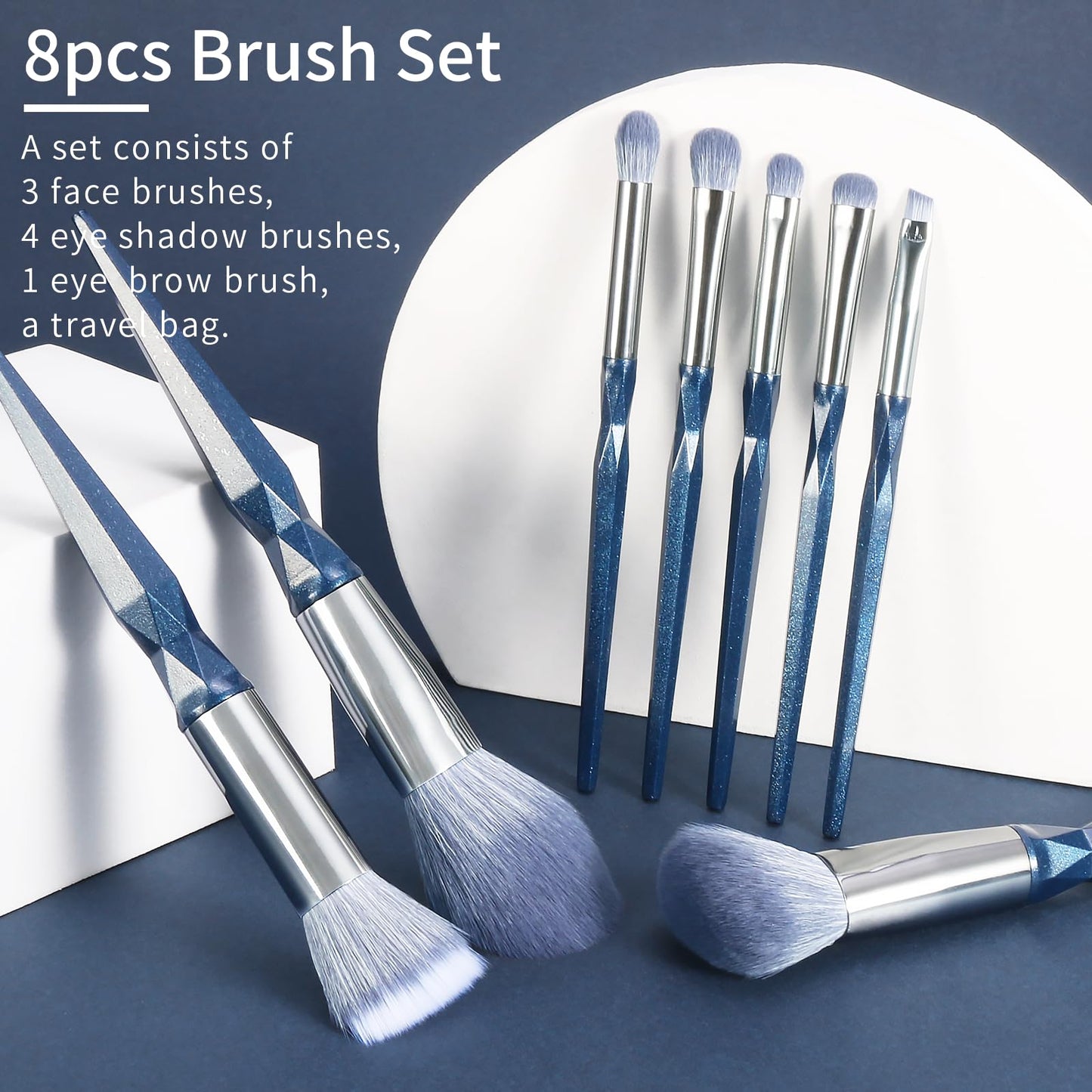 ENZO KEN Pink Portable Eye Shadow Brush Set, Vegan Eyeshadow Brushes Set, Small Nose Contour Brush, Diamond Eyeshadow Brush, Eyeshadow Blending Brush, Colorful Eye Makeup Brushes Set Professional.