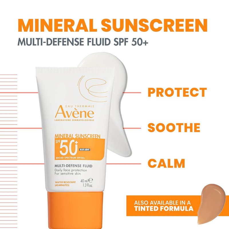 Avène Mineral Sunscreen - Multi-Defense Fluid SPF 50 for Ultimate Protection