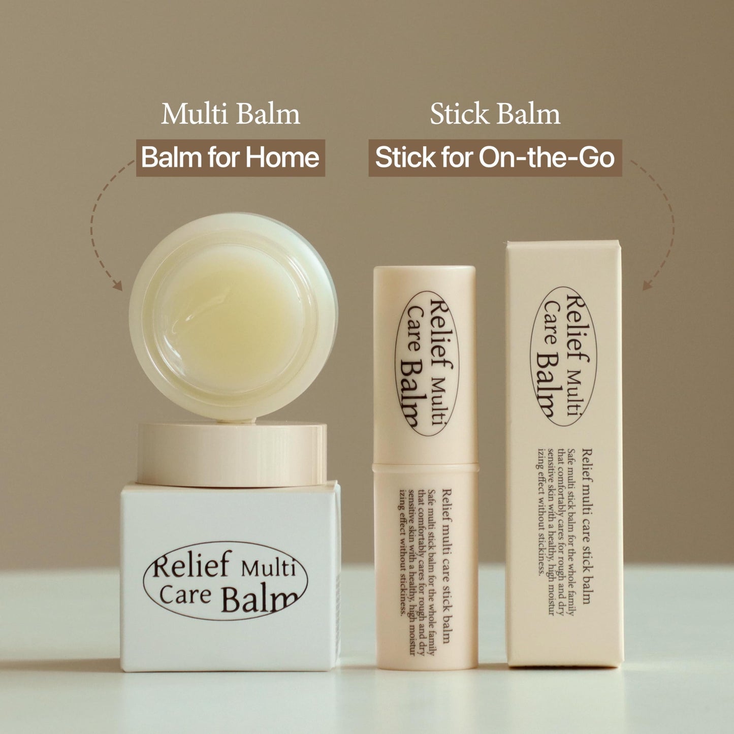 LU'PIUM Relief Multi Care Balm - Vegan All-in-One Moisture Balm with Avocado Oil & Ceramide, Hydrating & Soothing Barrier Care for Face & Body (30g, 1.06 oz)