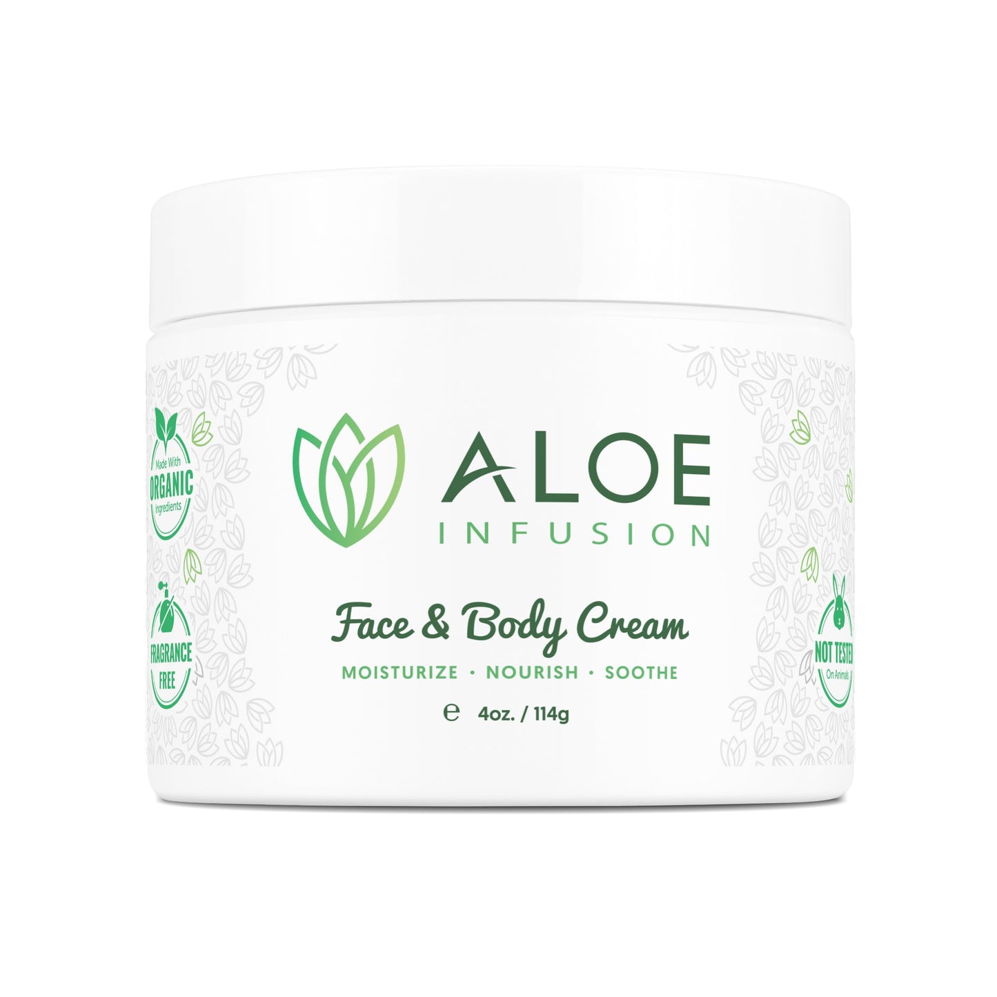 Aloe Infusion Aloe Vera Face & Body Cream – 4 Ounce