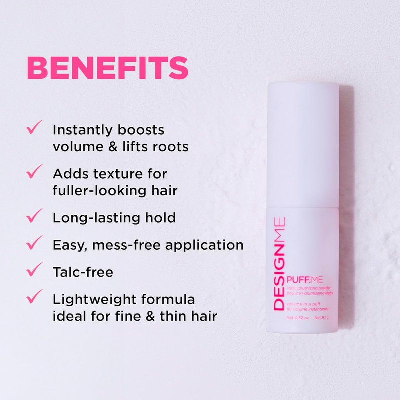 Volumizing Hair Powder - Puff.ME Root Lifter for All Hair Types | Talc-Free Texture Powder (0.32 Oz)