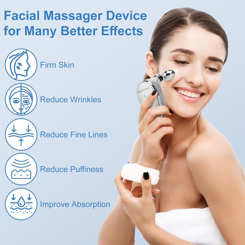 Electric Facial Massager - Gua Sha Vibration Tool for Face & Neck | Skin Lifting Roller for Radiant Glow