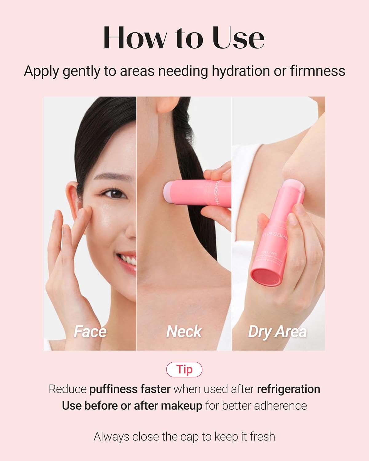 Iceland Hydrating Collagen Eye Stick - Anti-Wrinkle Moisturizing Balm for Saggy Skin | 0.38 oz Rose Scent