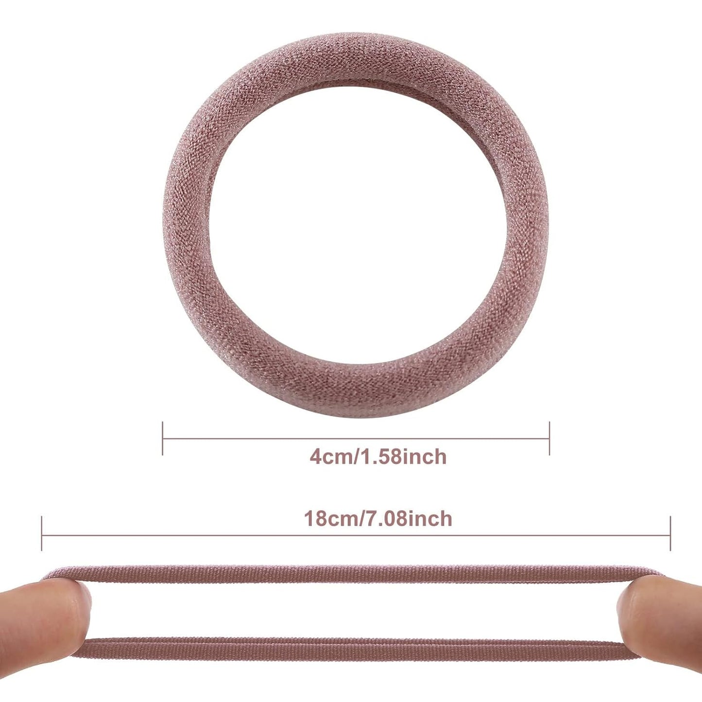 100PCS Black Hair Ties for Women Girls, Seamless Thick Black Hair Band, Elastic Hair Ties No Damage Ponytail Holder