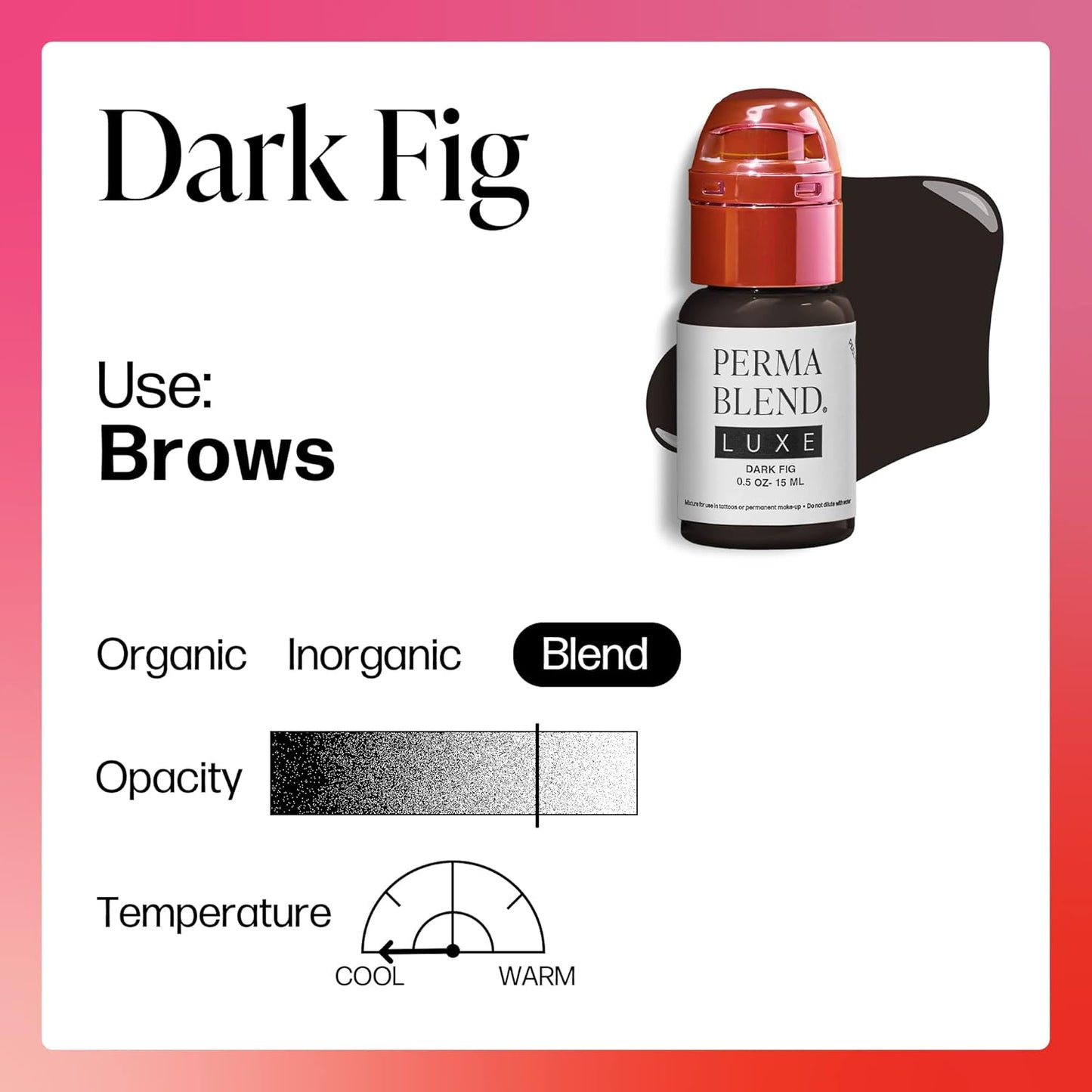 Perma Blend Luxe Dark Fig Lip Tattoo Ink - Vegan Microblading Pigment for Lip Blush | High Opacity, 0.5 oz