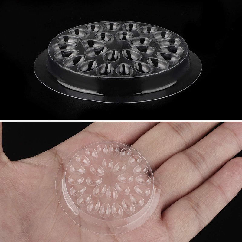 200 Pieces Disposable Glue Pad Transparent Flower Shape Glue Pallet Pad Lash Holder Tray Tools Pigment Holder Base for Eyelash Extension
