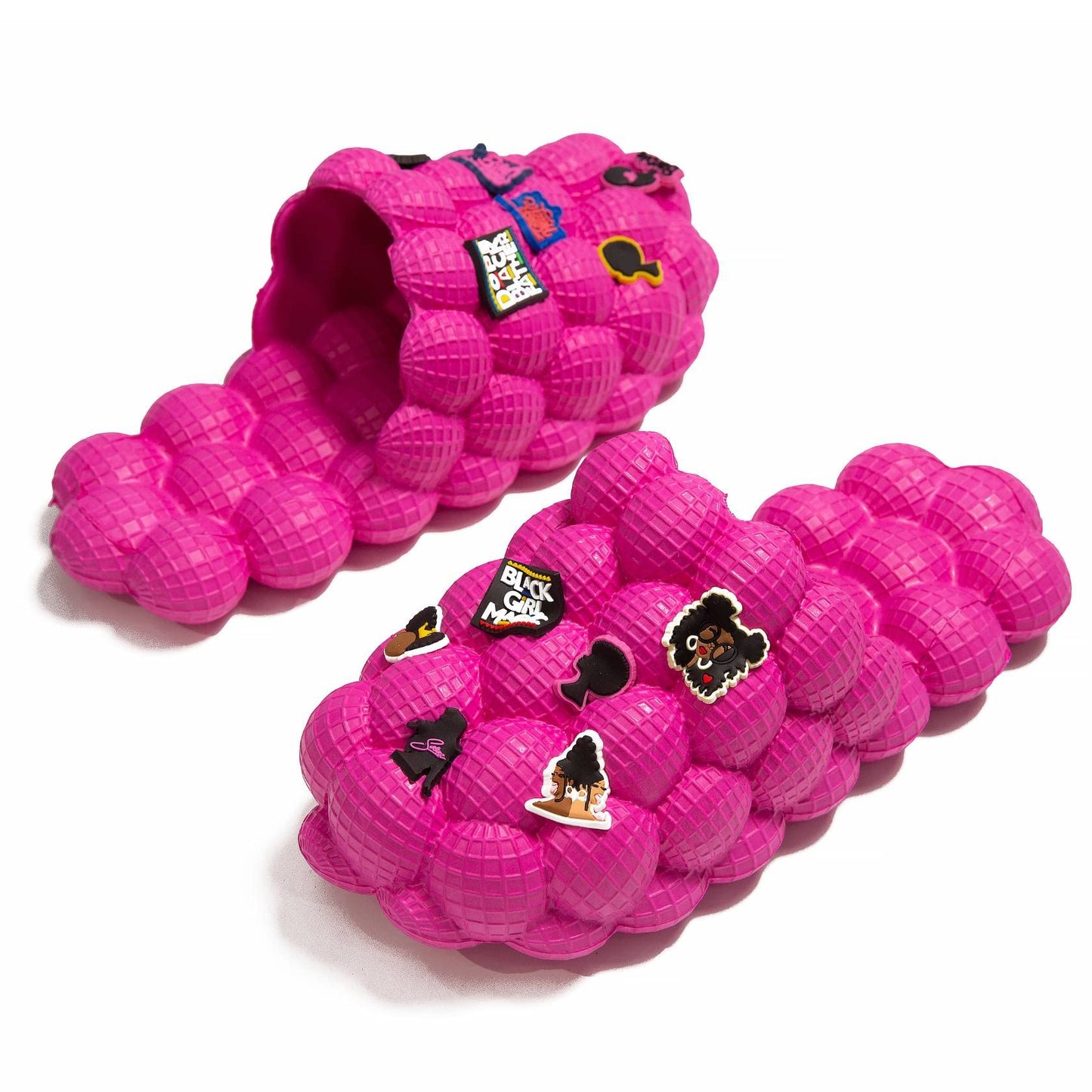 LEPHYON Bubble Slides |Funny Golf Ball Slides| Lightweight Foam Shower Shoes Men|Comfortable Womens Slippers|Stylish Non-Slip Soles Unisex（Babi Pink DIY W7）