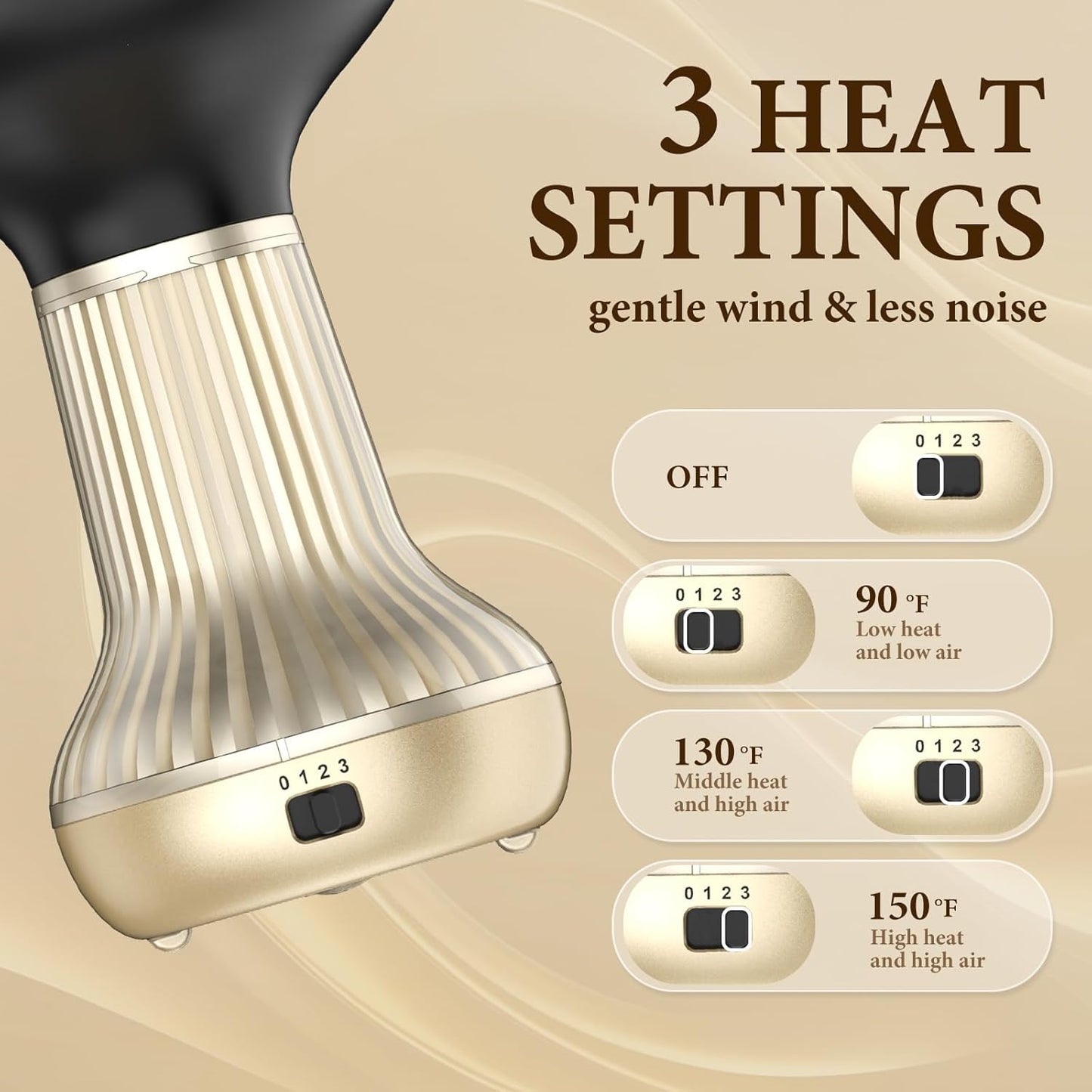BAUTIA Hair Dryer Diffuser for Curly Hair - Lightweight Volumizing Tool | Easy to Use