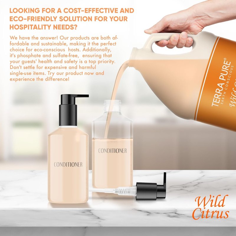 Terra Pure Conditioner - Luxury Hotel Toiletry 1 Gallon Refill | 128 oz for Soap Dispensers