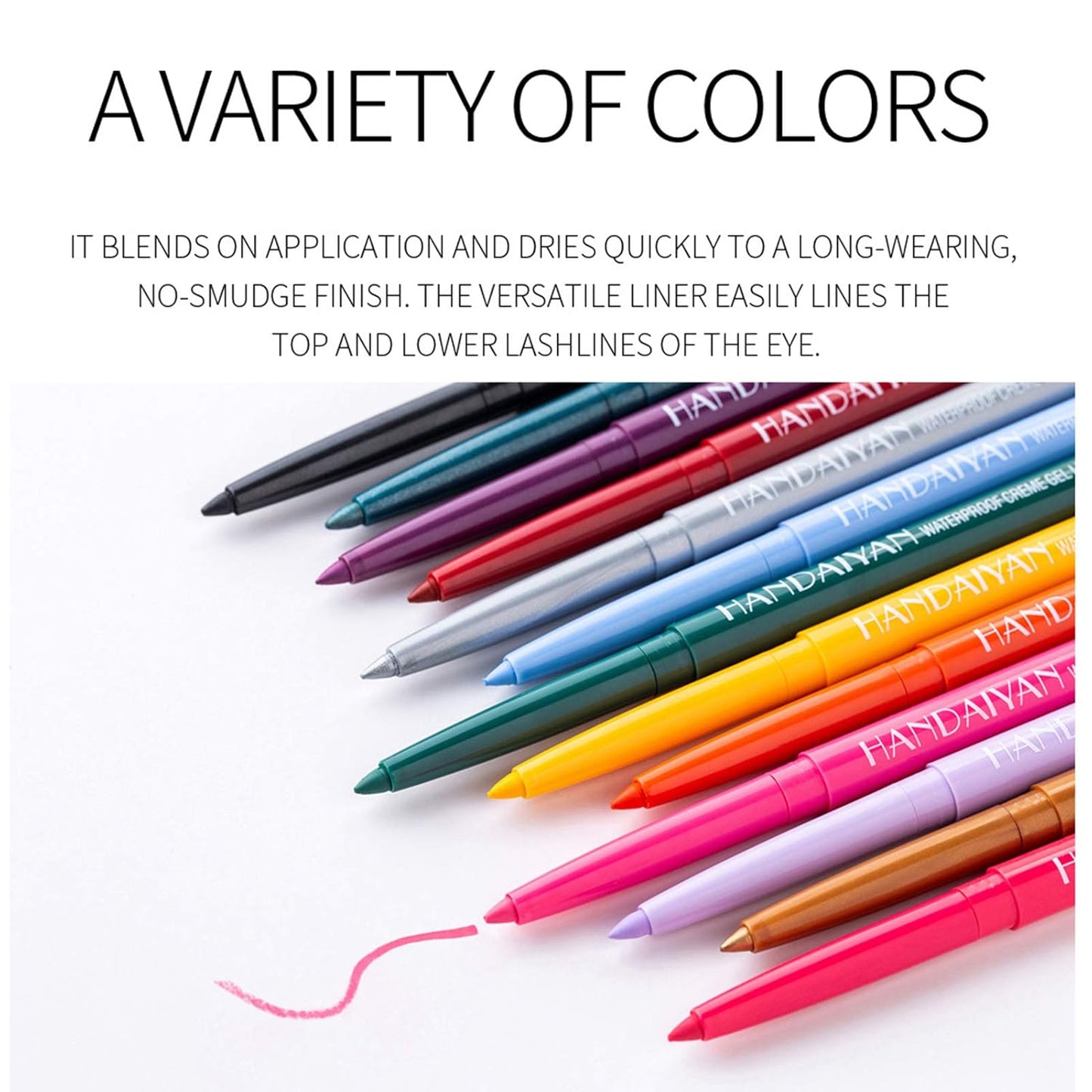 20 PCS Waterproof Colored Eyeliner Pencil Set - Long-Lasting Matte Shades | Multi-Functional Makeup Gift for Women