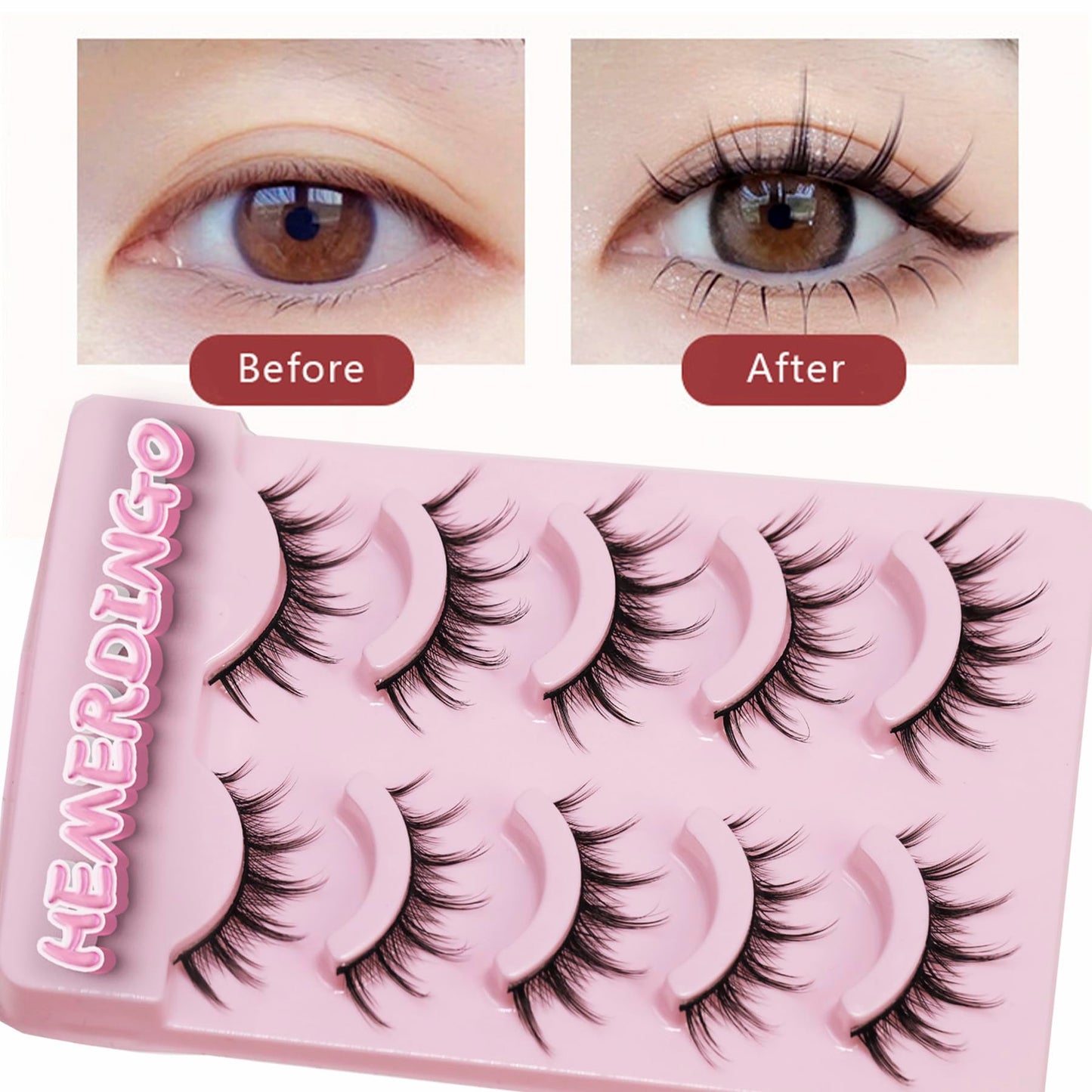 Wispy Spiky Manga Lashes,15mm 3D Anime Cosplay False Eyelashes for Natural Look Reusable 5 Pairs,Perfect for Japanese Anime Fans,Get Stunning Eyes.