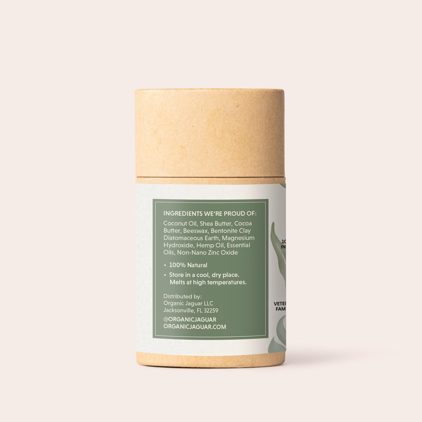 Organic Jaguar Aluminum Free Deodorant for Women and Men, 100% Natural Deodorant with Coconut Oil, Shea Butter, Baking Soda Free, Safe for Sensitive Skin, Long Lasting, Unisex, Jungle Ember, 2 oz