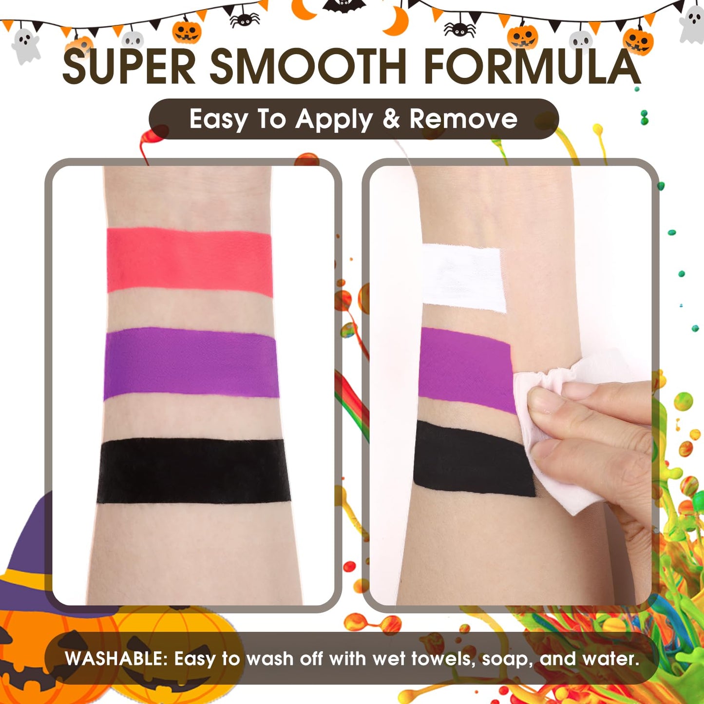 BOBISUKA Light Purple Face Body Paint Liquid Texture Washable Non Toxic Facepaint Fast Drying Foundation Makeup for Halloween Ursula Dabi Widowmaker Cosplay SFX Costume Party Large Capacity(130ml)