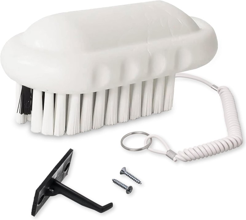 SPARTA Nail Scrub Brush - Heavy-Duty Hand & Fingernail Cleaner with Stiff Bristles | 5 x 2.24 Inches, White