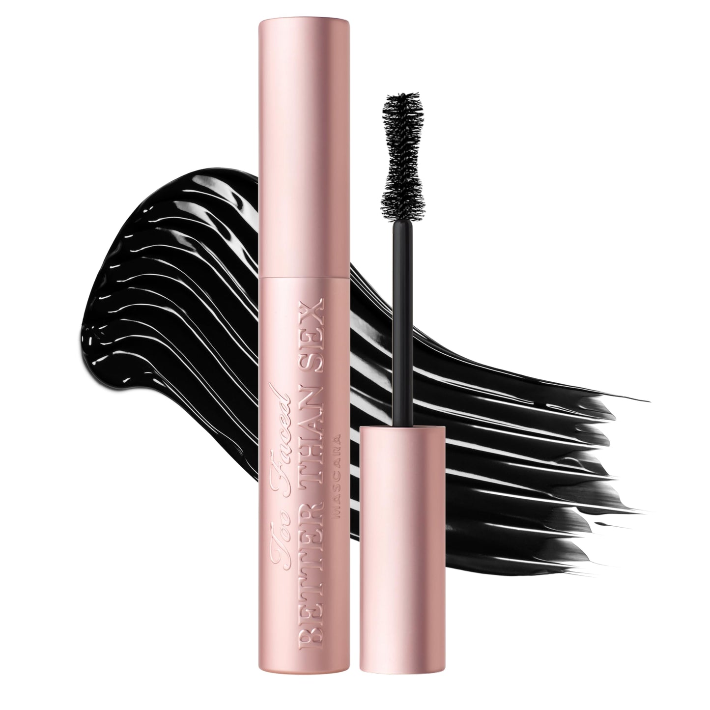 Too Faced Better Than Sex Volumizing and Lengthening Mascara | Vegan Formula, Dramatic Volume and Length | Cruelty-Free Eye Makeup + Hourglass Brush for False Lash Effect, Black, 0.27 Fl Oz