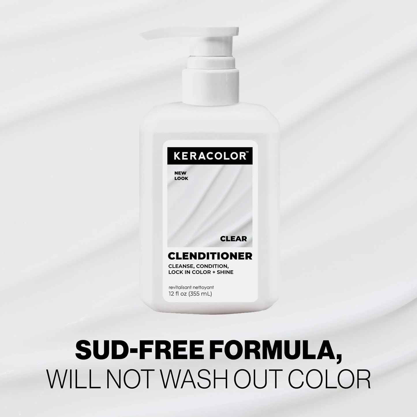 Keracolor Clenditioner Cleansing Conditioner - Color Protecting Keratin-Infused Hair Cleanser | Clear, 2 Sizes Available