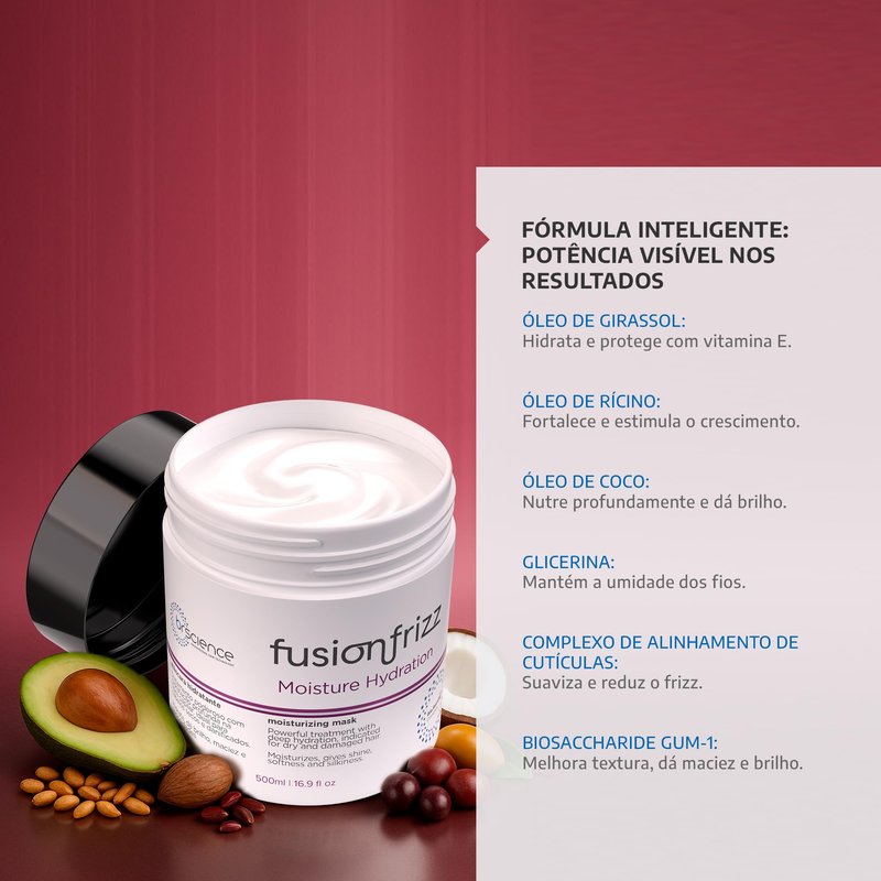 Brscience Fusionfrizz Moisture Hydration Mask And Reconstructive Treatment For Damaged Hair 500mL