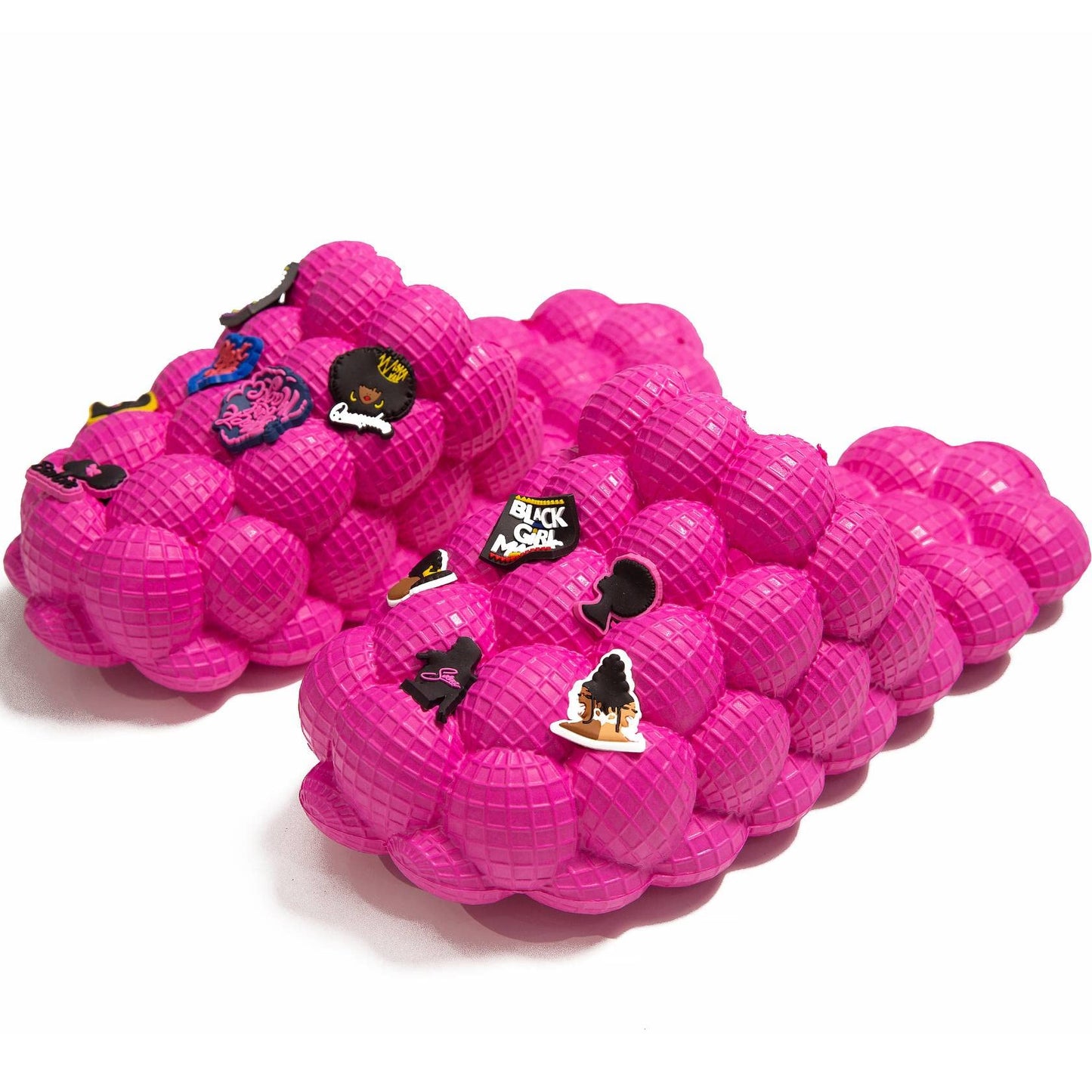 LEPHYON Bubble Slides |Funny Golf Ball Slides| Lightweight Foam Shower Shoes Men|Comfortable Womens Slippers|Stylish Non-Slip Soles Unisex（Babi Pink DIY W7）