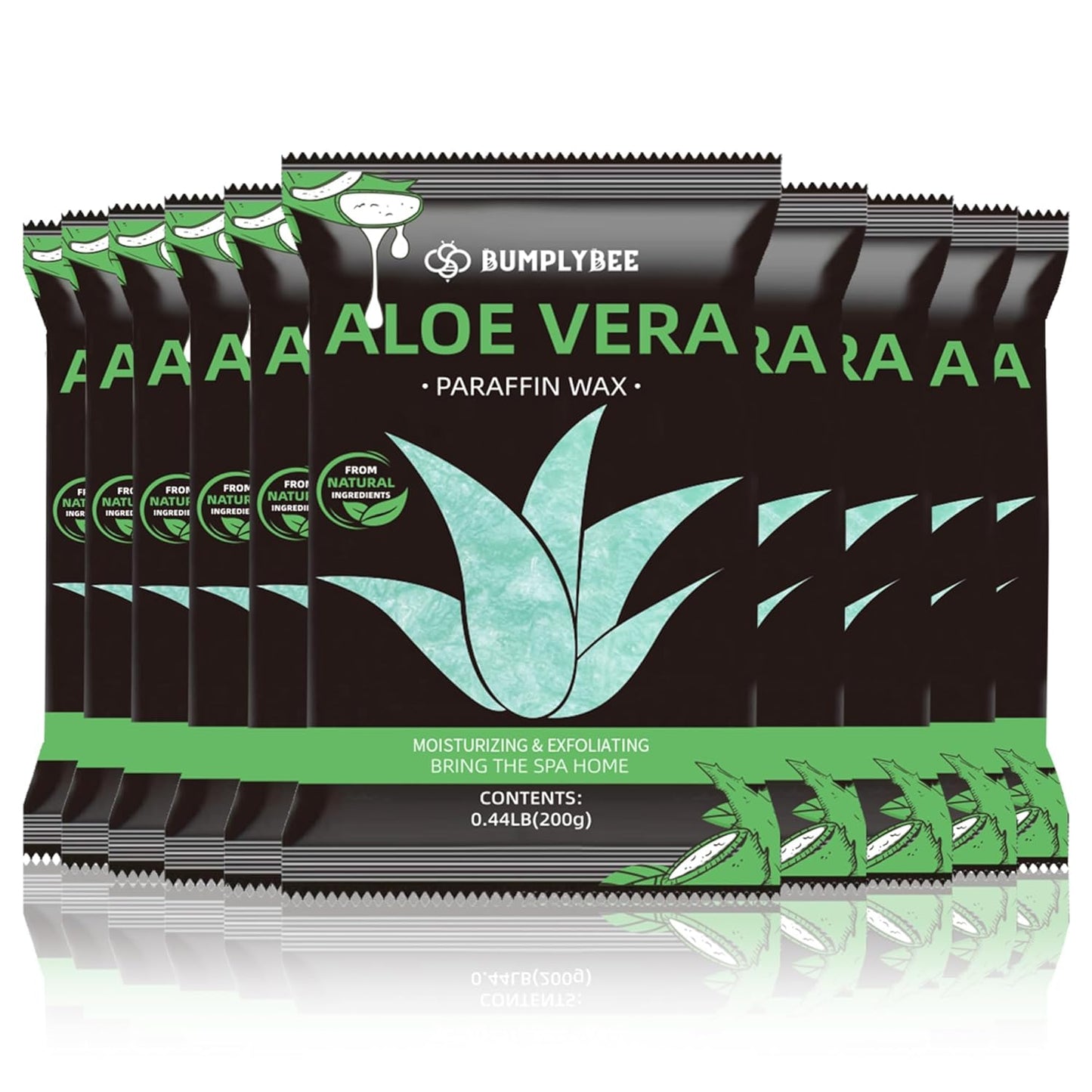 Aloe Vera Paraffin Wax Refills - 10 Pack for Hand & Foot Wax Bath | Deep Hydration & Moisturizing Benefits