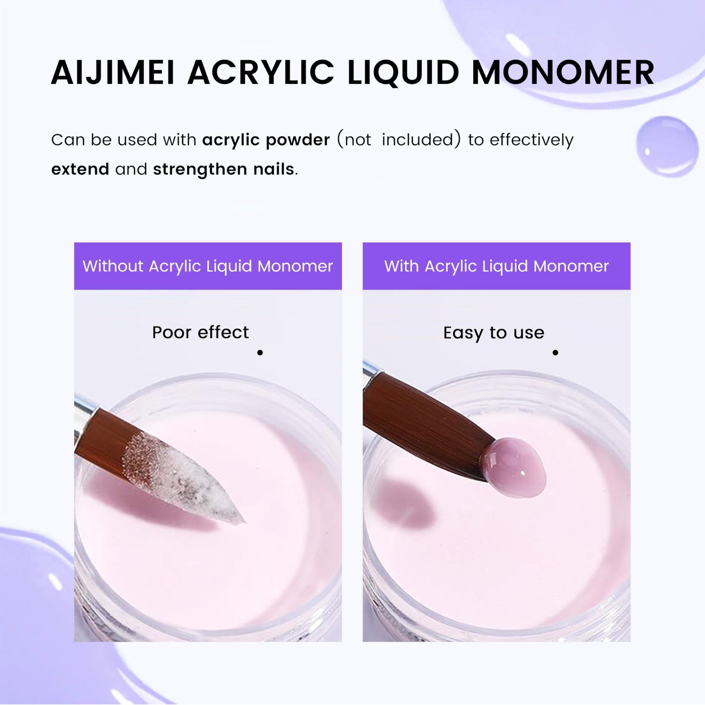 AIJIMEI Acrylic Monomer Acrylic Liquid Acrylic Liquid Monomer For Acrylic Powder Acrylic Nail Liquid Monomer For Acrylic Nails Acrylic For Nails Powders & Liquids Acrylic Nail Powder (34 FL.OZ/1L)