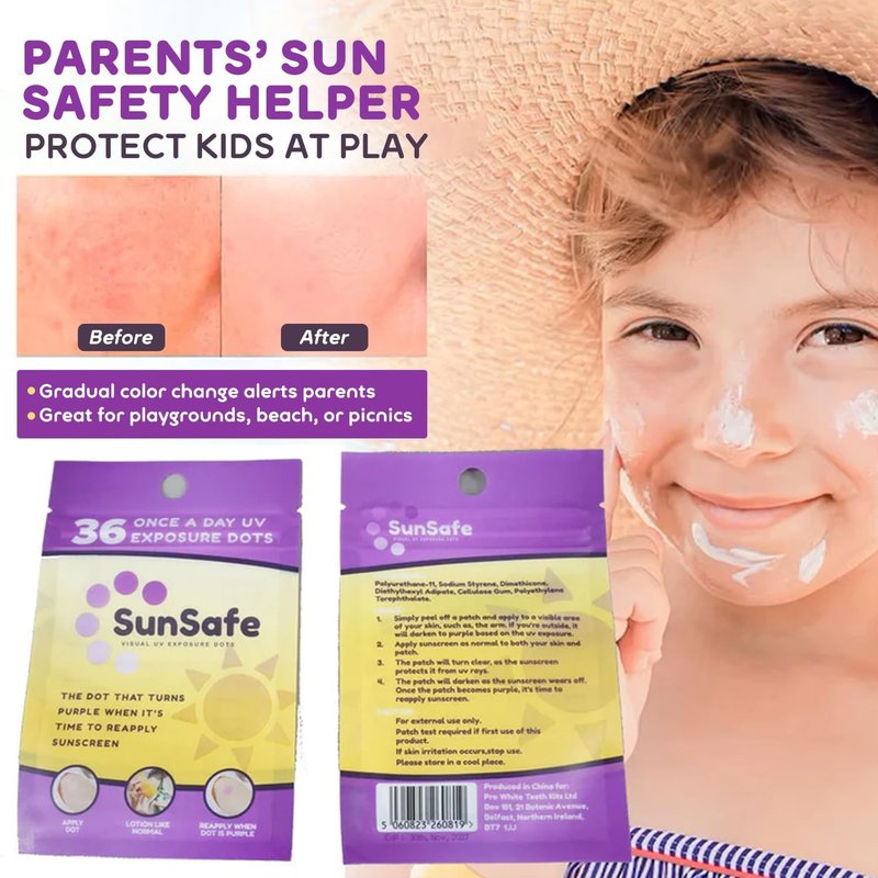 Sun Safe UV Dots - SPF 30 Water-Resistant Sunblock Stickers for Skin Protection | 2-Pack for Beach Days & Outdoor Fun