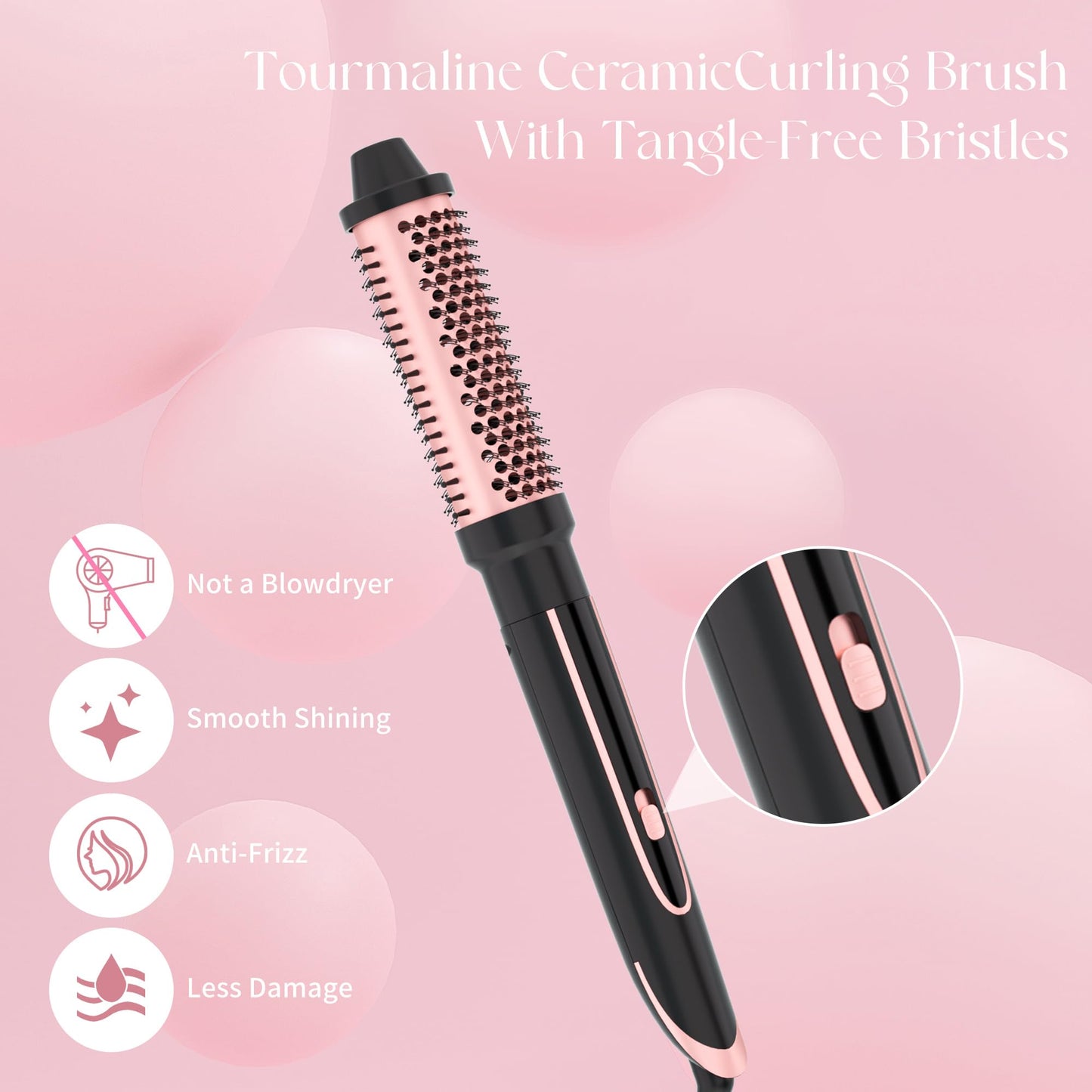 HEIKKI VISION 5 in 1 Curling Iron Set with Instant Heat Up, Dual Voltage, 4 Interchangeable Ceramic Curling Wands, Curling Brush, Heat Protective Glove & 2 Clips (Curling Iron 0.3-1.5")