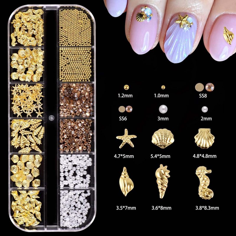 KACHIMOO Gold Nail Charms,Pink Nail Art Charms 4 Boxes Nail Gems Nail Pearls 3D Cross Butterfly Cherry Heart Star Bow Flower Dollar Nail Rhinestones,3D Nail Art Charms for Nails Design