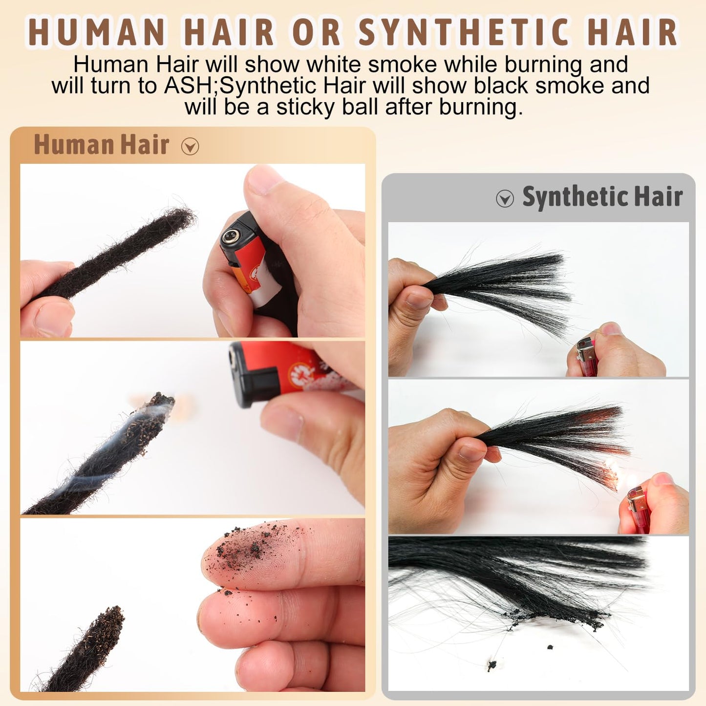 14'' Afro Kinky Human Hair Dreadlock Extensions – 10 Strands of Handmade Small Locs, 0.4cm Diameter, Great for Permanent Protective Styles