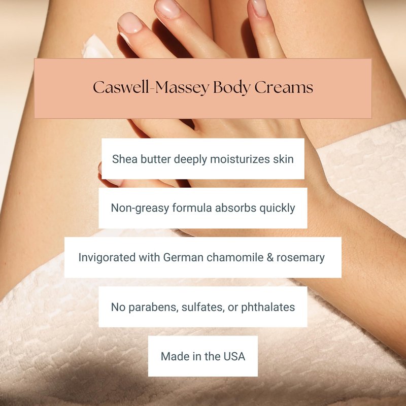 Caswell-Massey Marem Body Cream, Scented Body Lotion for Women, Natural Scented Moisturizer, Soothing, Velvety-Smooth Formula, Made in USA, 8 Oz Jar