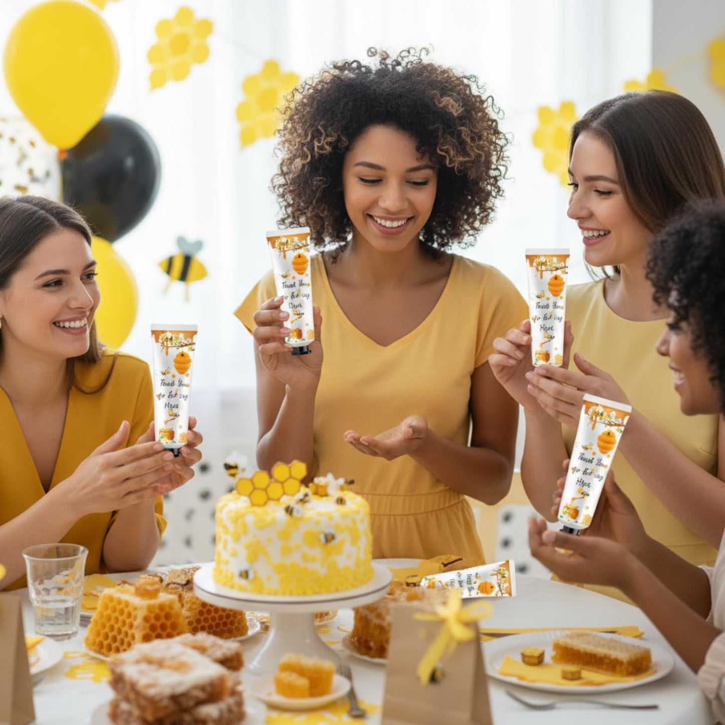 Swiffen 48 Sets Honey Baby Shower Hand Cream Gifts Bulk for Guest a Little Honey Is on The Way Mini Travel Hand Lotion for Gender Reveal Bee Themed Baby Shower Birthday Party Supplies Prizes Souvenirs