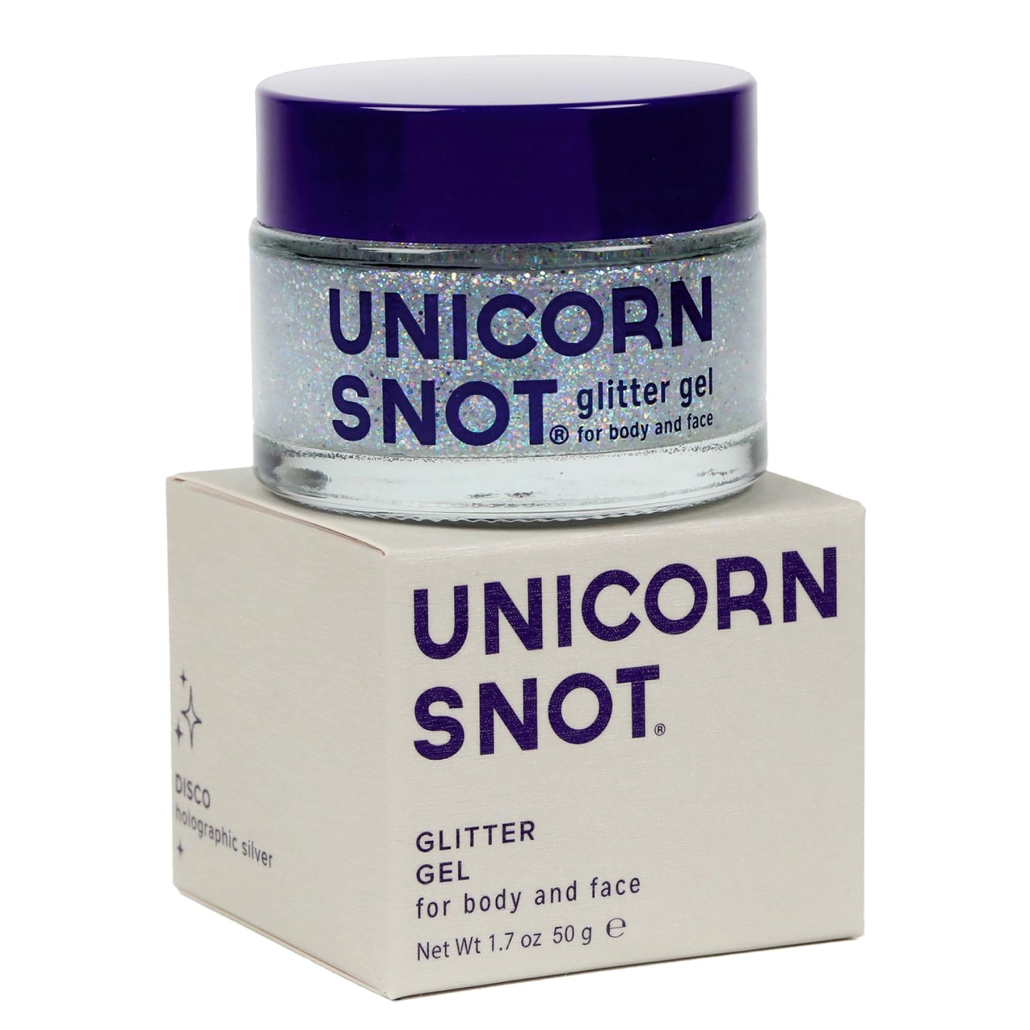 UNICORN SNOT Holographic Face Glitter & Body Glitter Gel | Hair Glitter, Vegan & Cruelty Free, 1.7 oz Silver Glitter (Disco)