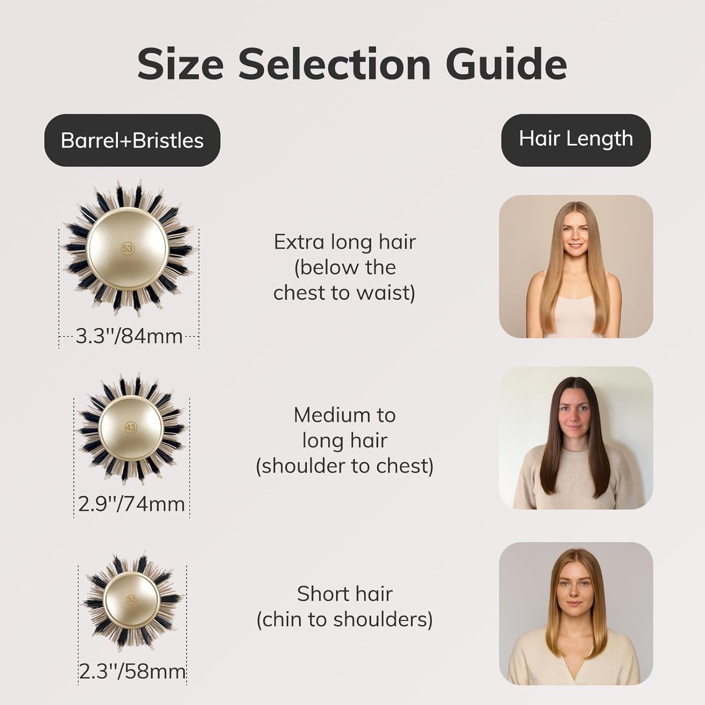 Nano Thermal Ceramic Round Hair Brush - Ionic Tech & Boar Bristles | 2 Pack for Styling & Curling