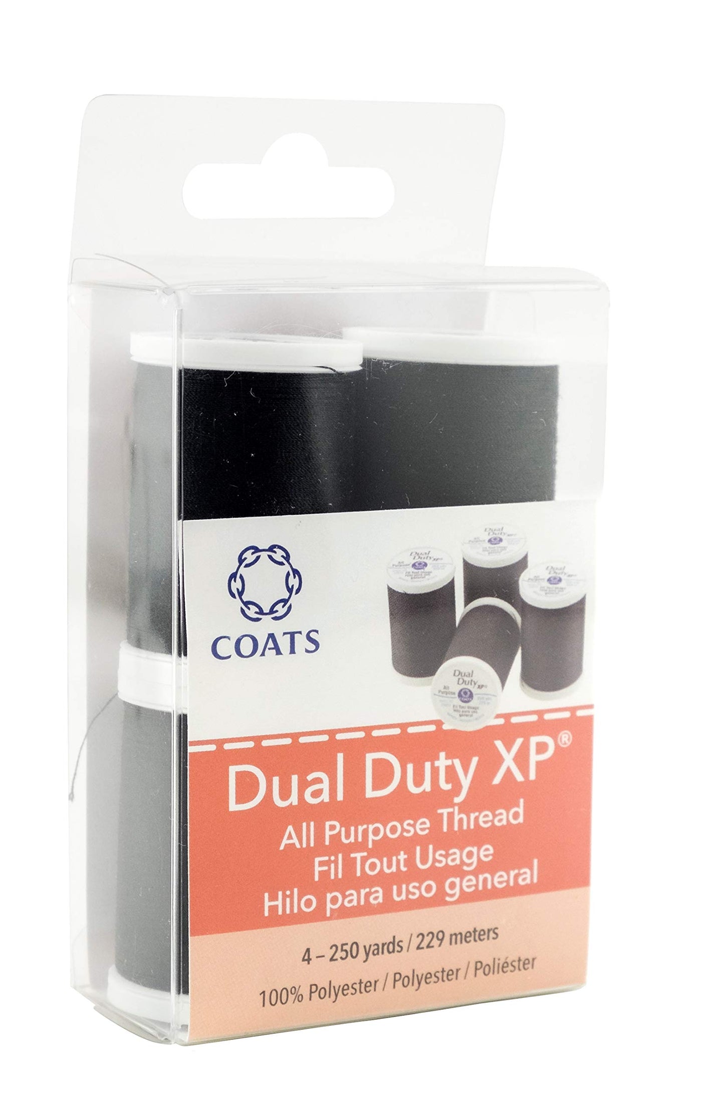 Red Heart Crochet Thread Yarn, 4 Spool Assortment-Blacks