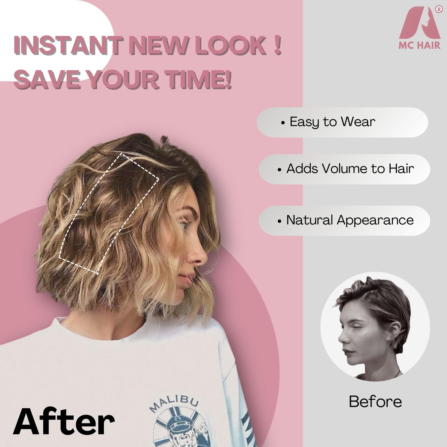 2 Pcs Short Hair Extensions, Extensions Clip in Human Hair for Women Adding Volume 12 Inch Dark Brown