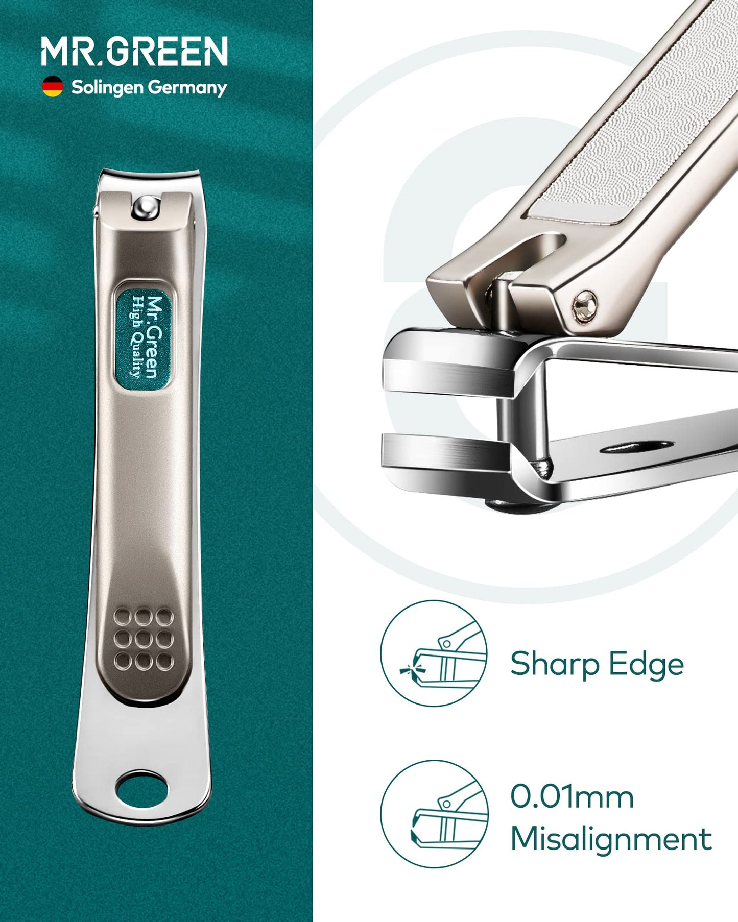 Manicure Set 8 in 1,Professional Pedicure kit,Stainless Steel Manicure Kit,Portable Travel Grooming Kit Nail Care Tools,Nail Clippers Pedicure Tools with Leather Travel Case (Green)
