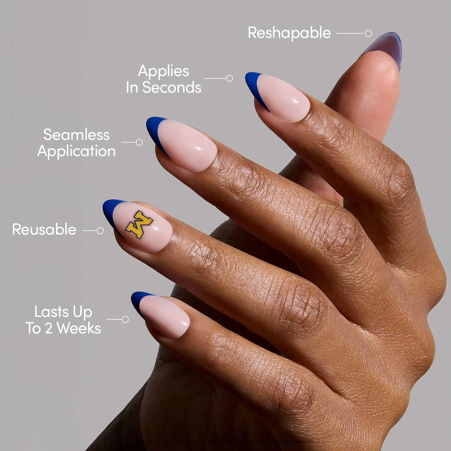 Glamnetic x Fanatics NCAA Michigan Wolverines Press On Nails | 30pc