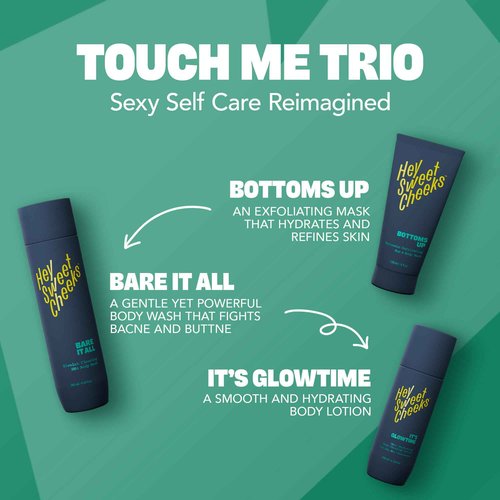 HEY SWEET CHEEKS BHA Salicylic Acid Body Wash with Oat Milk, Blemish Body Wash for Back Blemishes, Bacne, Cleanser for Clear, Smooth Skin, Bare It All, 9.64 oz