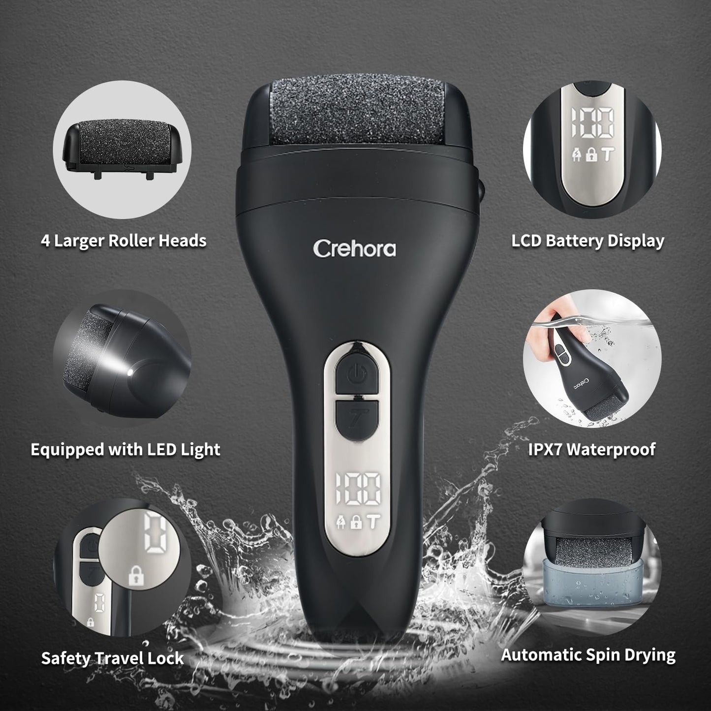 Electric Foot Callus Remover, Rechargeable Electronic Foot File Pedicure Kits, Electric Callus Remover for Feet, Foot Scrubber Dead Skin Remover, Professional Foot Care for Dead Skin