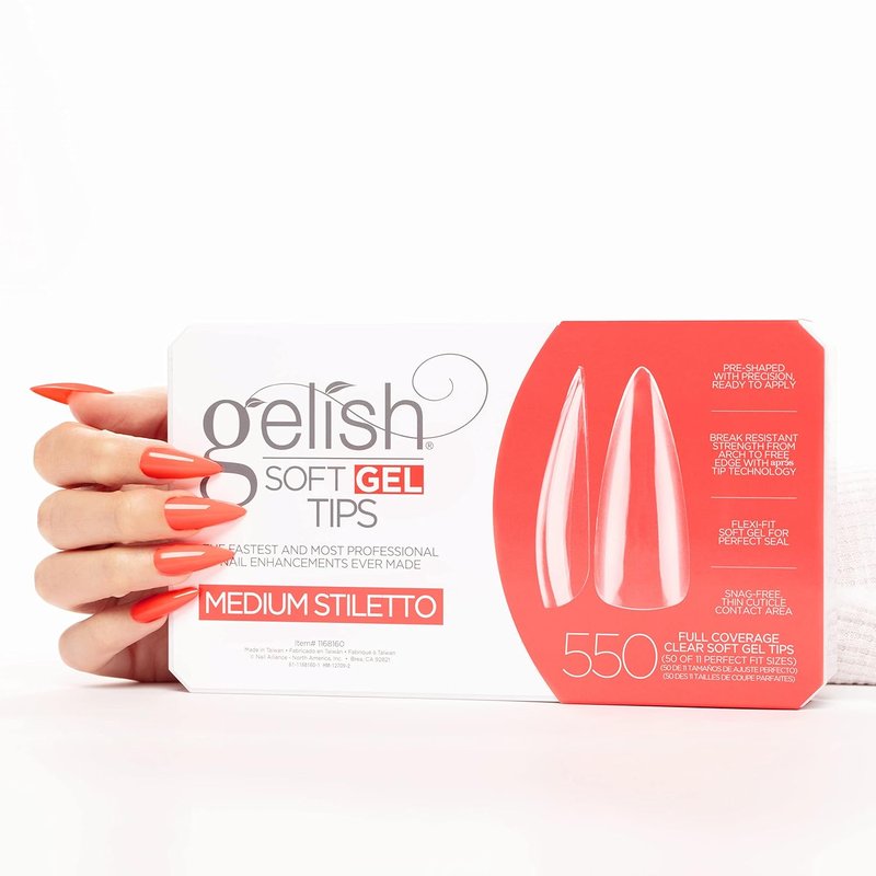 Soft Gel Press-On Nails - 550 Count Professional Quality Tips for Strong, Long-Lasting Manicures | Easy Application, Natural Look