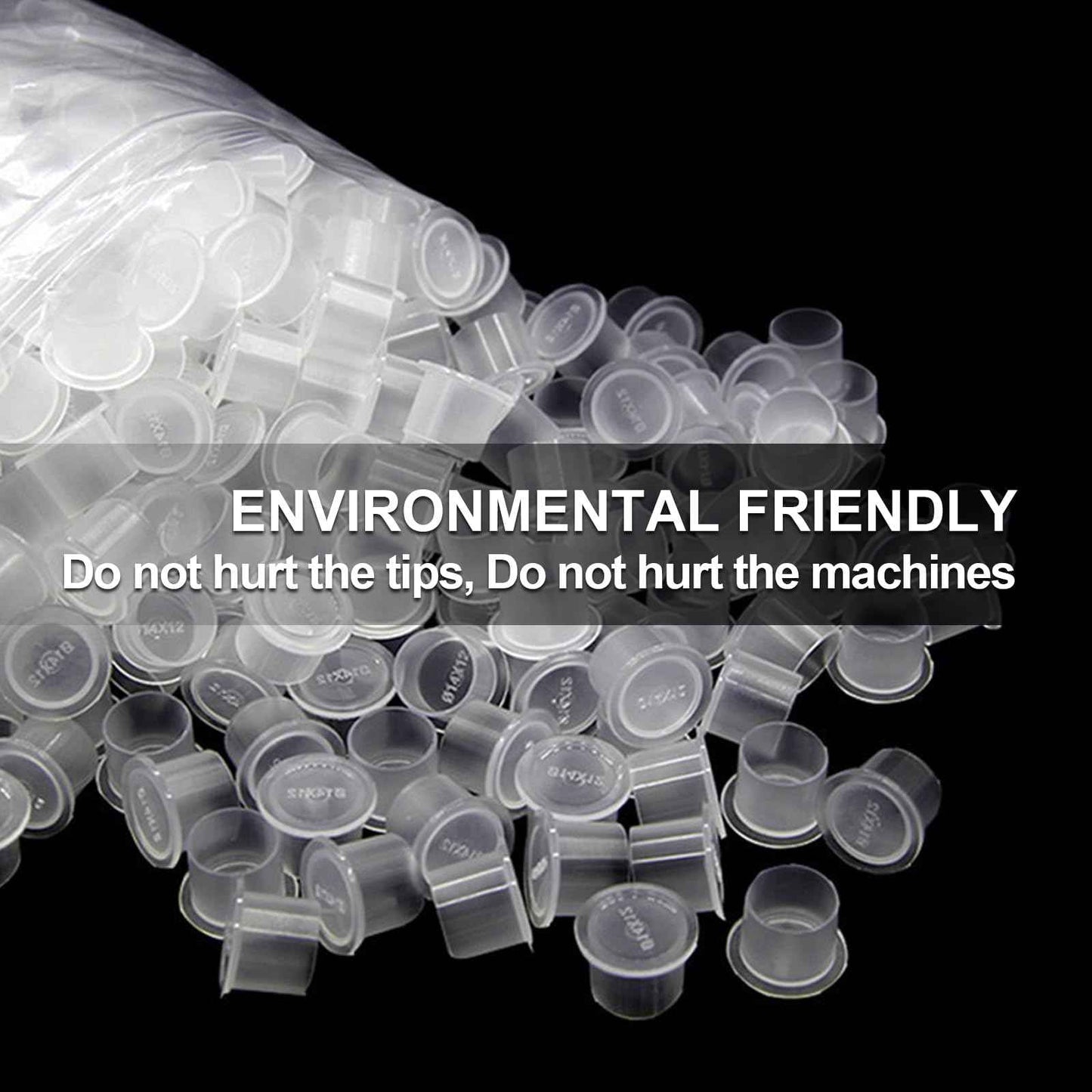 500PCS Tattoo Ink Caps with Base - Autdor Tattoo Cups #20 Extra Large Disposable Self Standing Pigment Cups Plastic Ink Cups Container Caps for Permanent Makeup Microblading Tattoo Artists