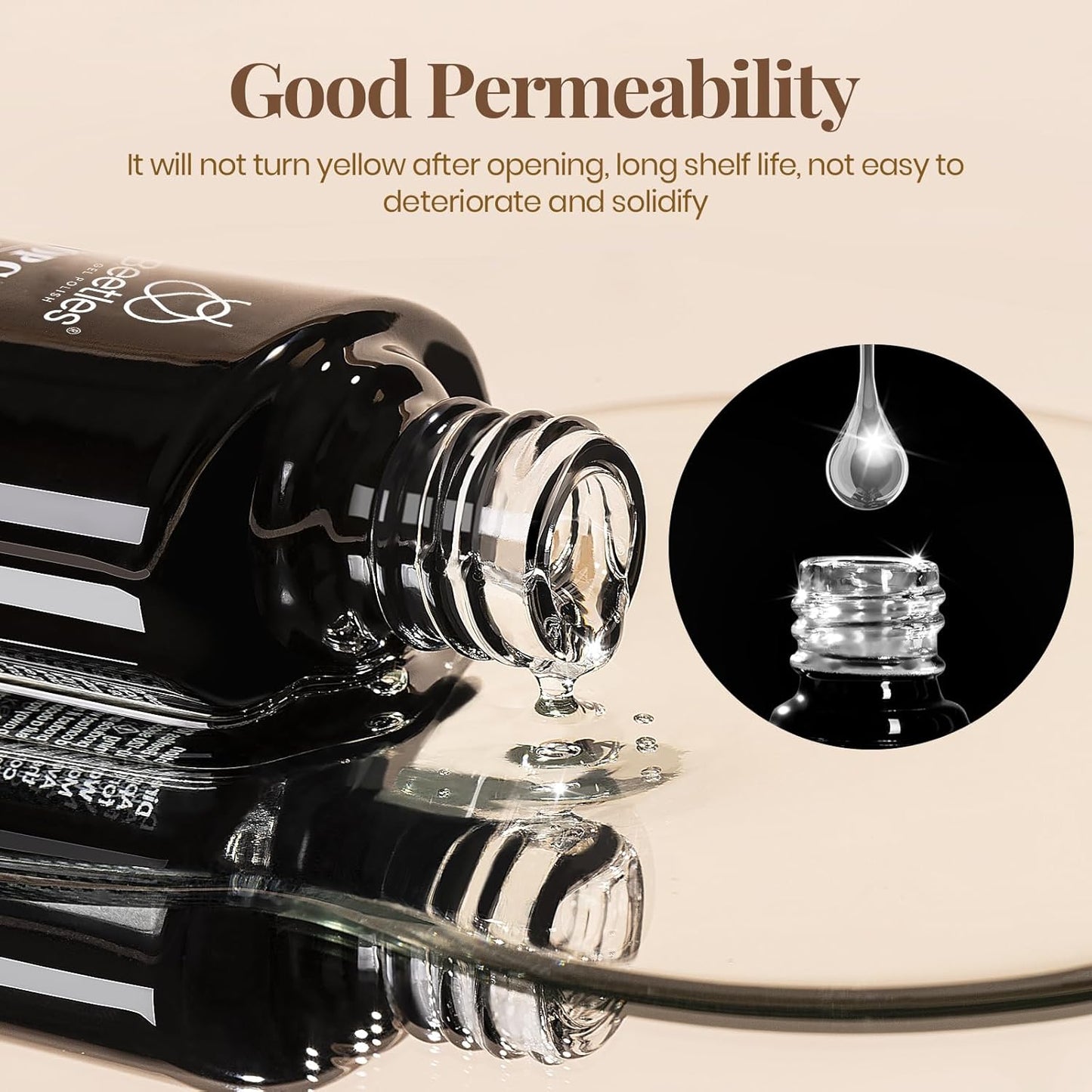 beetles Gel Polish 9 in 1 Gel Nail Glue for Clear Acrylic Nails Tips, Long Lasting Super Strong Brush Nail Glue for Fake Nails, Base Blooming Nail Gel, New Safe Formula, U V Light Cure