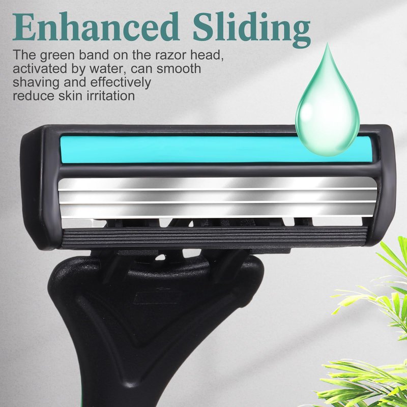 Wovnet 32 Pcs Men's Disposable Razors Bulk 3 Blade Shaving Razor for Sensitive Skin Comfortable Graduation Father's Day Favor